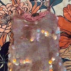 Hannah Montana inspired Pink Iridescent Sequin Shift Party Dress | Size 10 | NWT